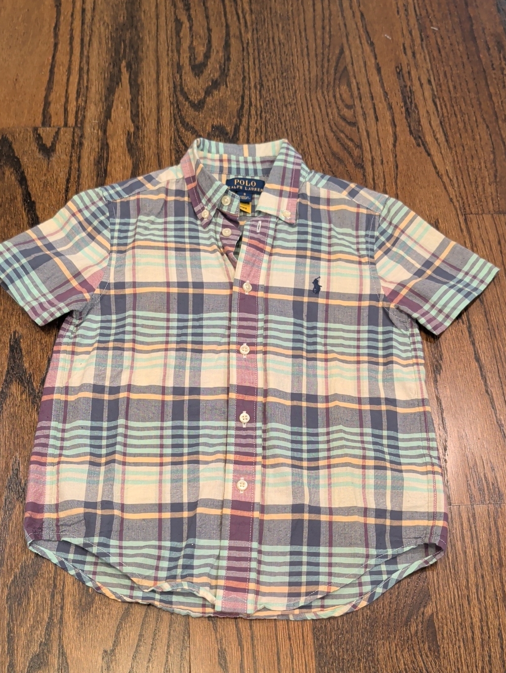 Polo by Ralph Lauren Pastel Plaid Short-Sleeve Button-Up - Mint, Lavender, Peach